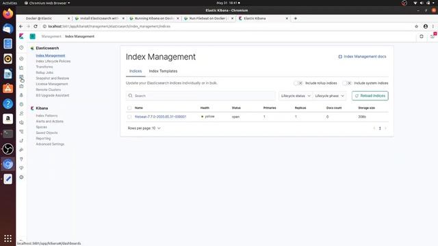 Docker Apache server logs | Filebeat | Kibana | Elasticsearch | Monitoring смотреть онлайн