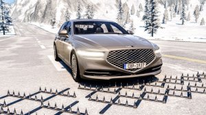Массовые автокатастрофы с накапливающимися шипами– BeamNG Drive