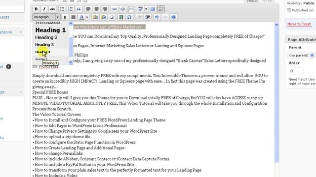 FREE WordPress Landing Page Tutorial Part 3 of 7 смотреть онлайн