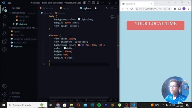 #23 Digital Clock Project In React | React Tutorial For Beginners Project Based Learning In Urdu смотреть онлайн
