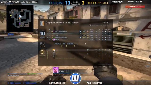 CS:GO - команда мечты (shoke, 1mpala, ceh9, ZLOY, Стил) смотреть онлайн