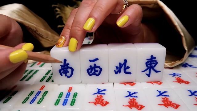 ASMR - Mahjong tiles tapping, scratching, tracing, clinking and playing (no talking) смотреть онлайн