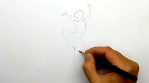 Как нарисовать Балерину черным маркером. Рисуем силуэт балерины. Просто рисуем силуэт девушки. #659