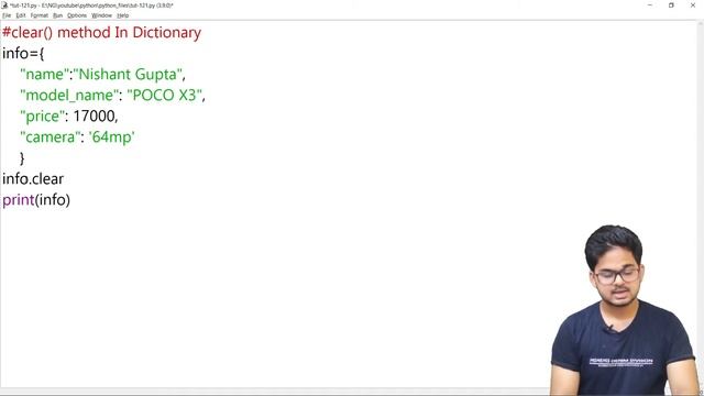 Clear() Method In Dictionary || Python Course In Hindi || Tutorial 121 смотреть онлайн