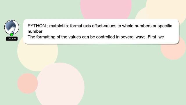 PYTHON : matplotlib: format axis offset-values to whole numbers or specific number смотреть онлайн