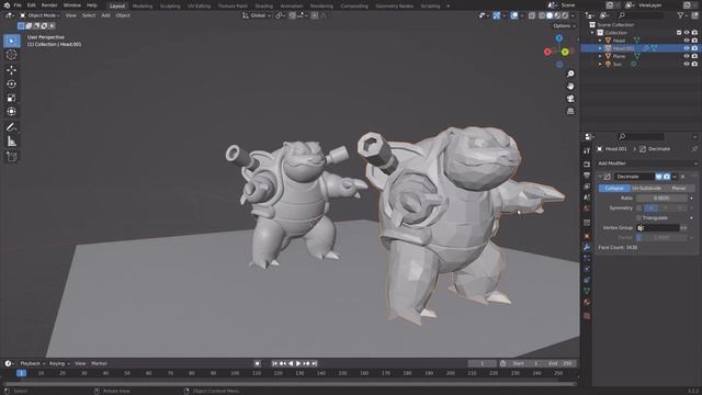 [3.2] Blender Tutorial: High Poly to Low Poly in 25 Seconds смотреть онлайн