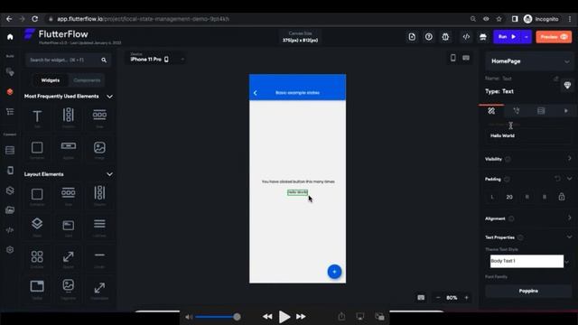 FlutterFlow - Local States Management - Increment number value by clicking a button смотреть онлайн