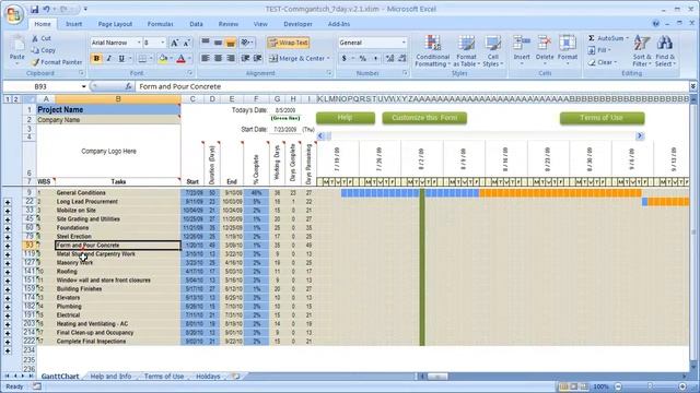Outline Taks Items for the Construction Schedule in Excel смотреть онлайн