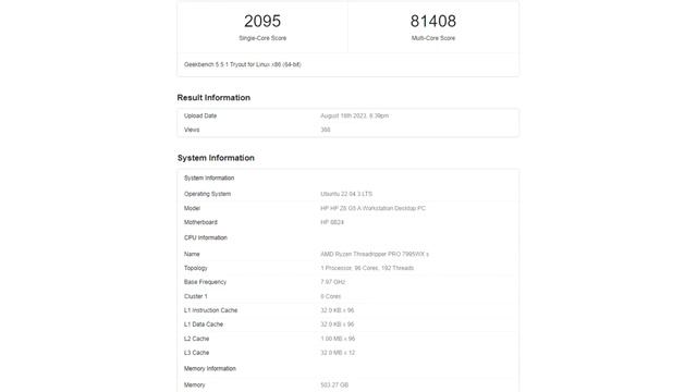 AMD Ryzen Threadripper PRO 7995WX Emerges 96 Cores, DDR5 Memory, and Over 5 0 GHz Boost Frequency смотреть онлайн