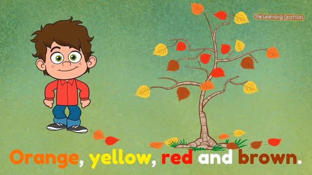 Orange, Yellow, Red and Brown - Seasons Songs for Kid - Kids Color Songs - By The Learning Station смотреть онлайн