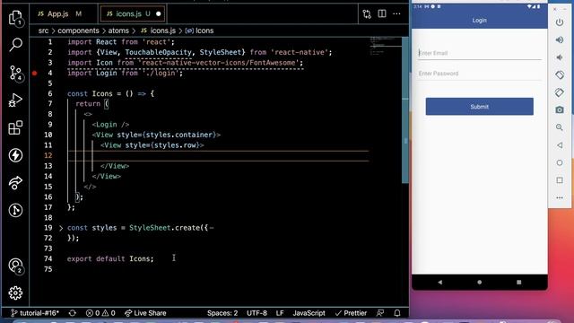#17 React Native Vector Icons | React Native Complete Course смотреть онлайн