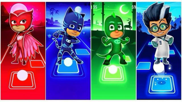 Catboy 🆚 Owlette 🆚 Gekko 🆚 Romeo | PJ Masks | Tiles Hop EDM Rush смотреть онлайн