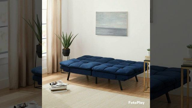 Memory Foam Futon Sofa Bed Couch Sleeper Convertible Foldable Loveseat Full Size смотреть онлайн