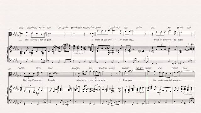 Viola - (I Love You) For Sentimental Reasons - Nat King Cole Sheet Music, Chords, & Vocals смотреть онлайн