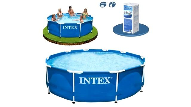 Каркасный бассейн INTEX круглый Metal Frame 305х76 28200 смотреть онлайн