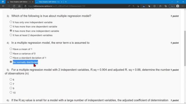 NPTEL Data Analytics with Python Week 7 Quiz Assignment Solutions | Jan 2022 | IIT Roorkee смотреть онлайн