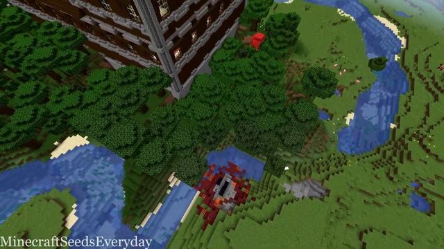 Minecraft Java 1.16.4 Seed: Woodland mansion close to savanna village and ruined portal near spawn смотреть онлайн
