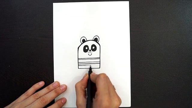 How To Draw A Cartoon Panda Bear || Cute Panda Drawing || Doodle Art || Easy Drawing смотреть онлайн