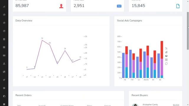 Ekan Bootstrap Admin Template with Dark Sidebar Theme смотреть онлайн