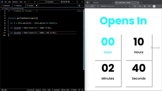 Countdown Timer with JavaScript смотреть онлайн