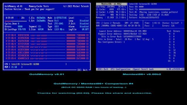 GoldMemory vs Memtest86+ Comparison #4 (Overclocking - Real Memory Errors Test - Which Is Better?) смотреть онлайн