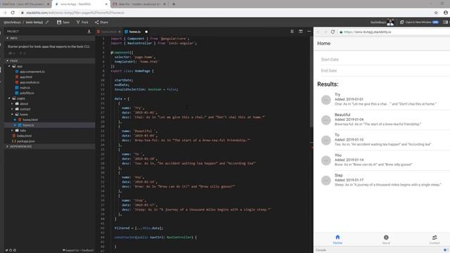 Date Ranges with Ionic Datetime смотреть онлайн