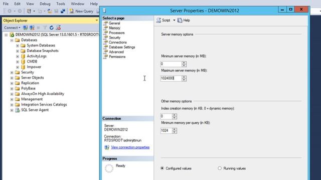 Configure Max Server Memory SQL Server 2016 to troubleshoot slow performance problem смотреть онлайн