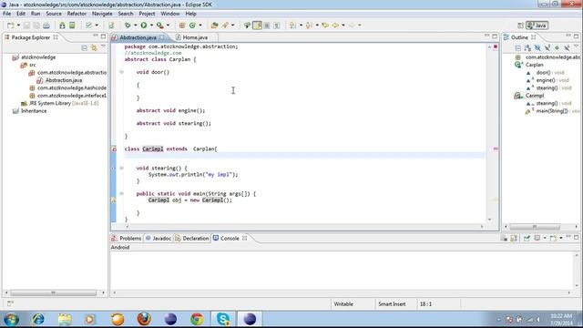 How abstraction works in java with sample usecase and example in English смотреть онлайн