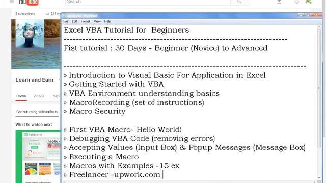 Excel VBA 2016 complete tutorial for beginners | Part 1 смотреть онлайн