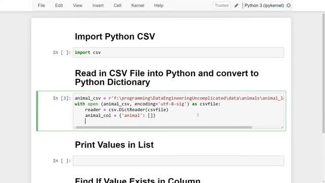 CSV Column to Python Dictionary смотреть онлайн