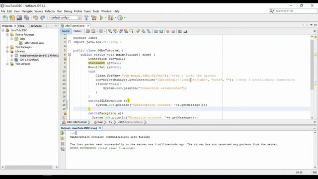 Create Connection With MySQL on netbeans and creating tables from a java program |JDBC Part 2 смотреть онлайн
