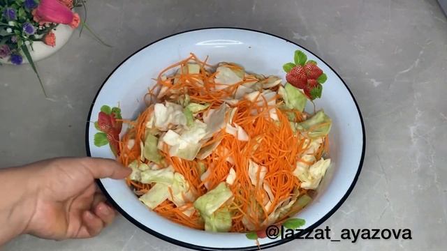 КАПУСТА САЛАТ.Қазақша рецепт.Капуста по-корейски. смотреть онлайн