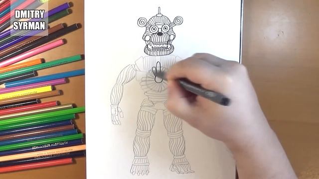 Drawing Endoskeleton Funtime Freddy, Рисую Эндоскелетон Фантайм Фредди смотреть онлайн