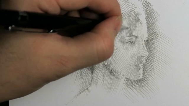 Drawing Emma Watson in realtime, shading and hatching смотреть онлайн