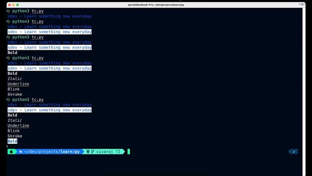 Terminal Formatting using Python - தமிழ் @sdev_in смотреть онлайн