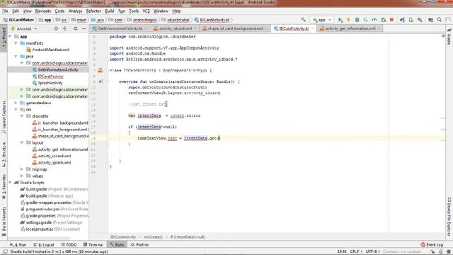 How to use Intent with pass data in KOTLIN -part 5|| ID CARD MAKER APP || Kotlin Tutorials || 2019 смотреть онлайн