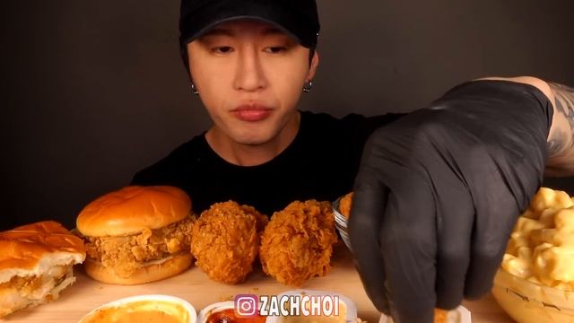 ASMR MUKBANG KFC FRIED CHICKEN & CHICKEN SANDWICHES & POPCORN CHICKEN & MAC N CHEESE (No Talking) смотреть онлайн