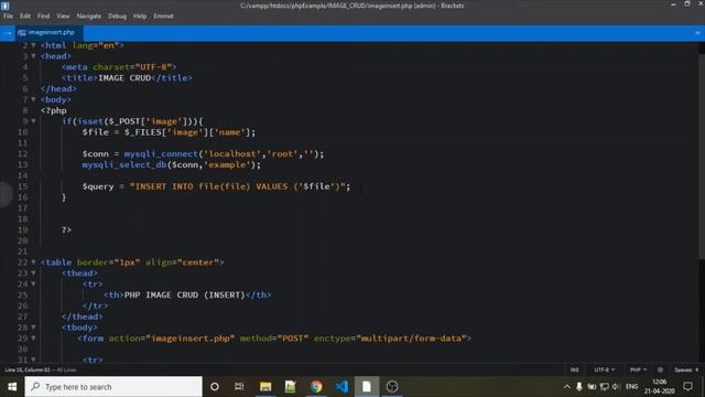 PHP IMAGE CRUD (INSERT) смотреть онлайн