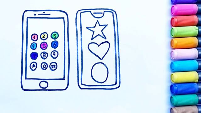 Iphone Mobile ? Drawing Colouring ? for kids and toddlers Easy Drawing Colourful drawing for kids.. смотреть онлайн
