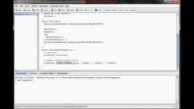 Let's Learn Java - Games - Tutorial 2 (2/2) - Drawing a circle! смотреть онлайн