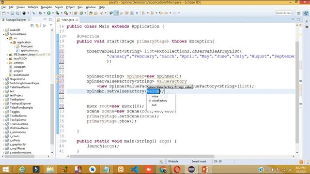 JavaFX Tutorial | Spinner with Strings in javafx смотреть онлайн