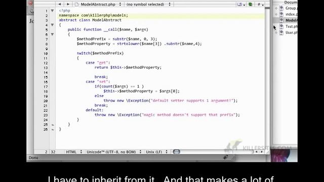 Advanced PHP Closed Captioned - Magic Methods, Getters and Setters Part 4 смотреть онлайн