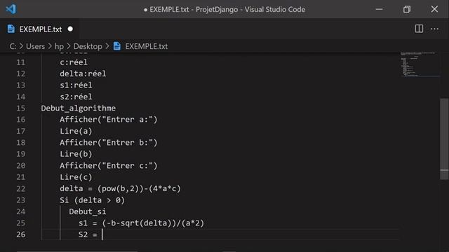 #7-ALGORITHME QUI RESOUT UNE EQUATION DU SECOND DEGRE. смотреть онлайн