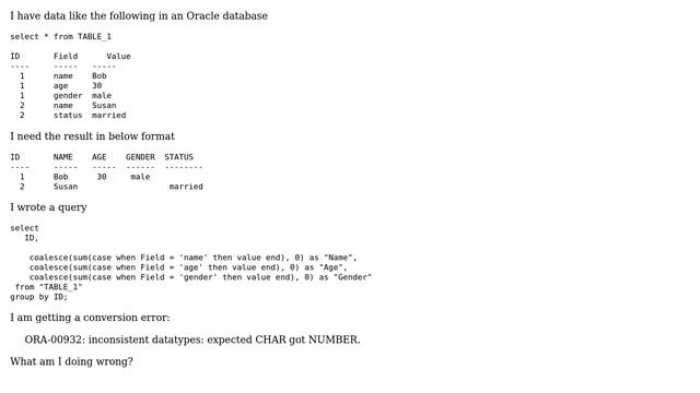 Databases: Pivoting rows into columns dynamically in Oracle смотреть онлайн