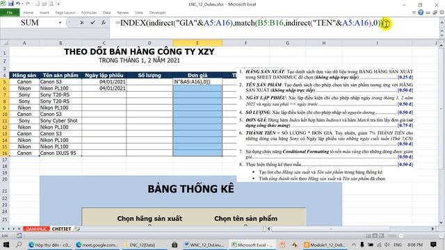 Đề 12 - Excel nâng cao смотреть онлайн