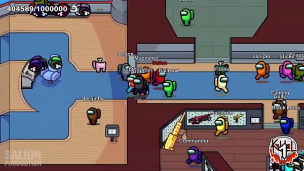 AMONG US with 1 MILLION PLAYERS, but FLOOR is LAVA on AIRSHIP