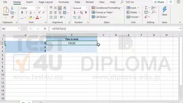 In the cells B2:B4 insert the appropriate function to return TRUE if the respective cell of the... смотреть онлайн