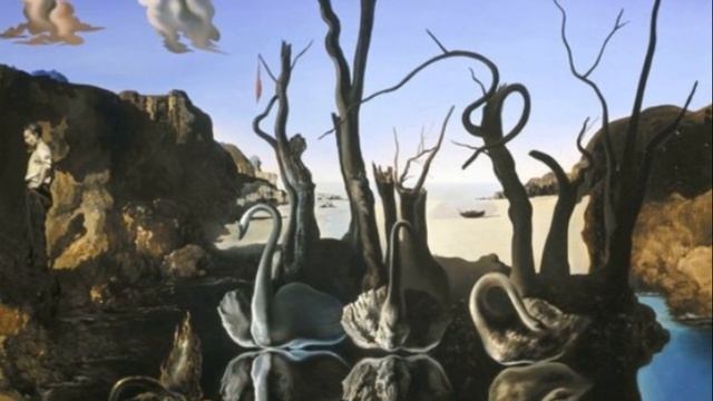 Лебеди, отраженные в слонах (1937) - картина Сальвадора Дали с описанием смотреть онлайн