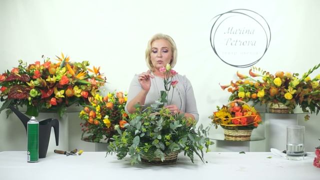 Мастер-класс Марины Петровой: композиции в корзинах смотреть онлайн