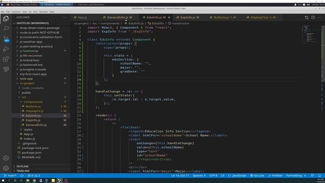 The Odin Project VLOG | Day 159 CODING For BEGINNERS | React Project CV Application Part 2 смотреть онлайн